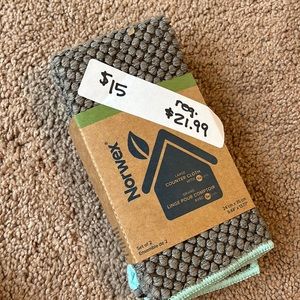 Norwex counter cloths - 1 in aqua and 1 in gray - new